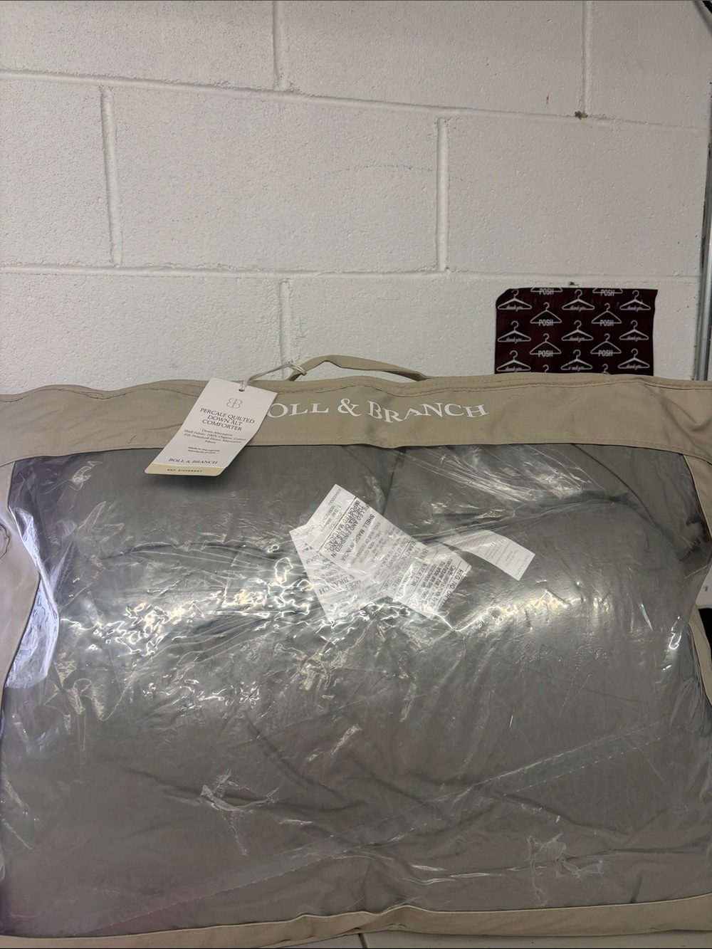New boll & Branch sageleaf green percale Down Alternative Comforter twin twin XL